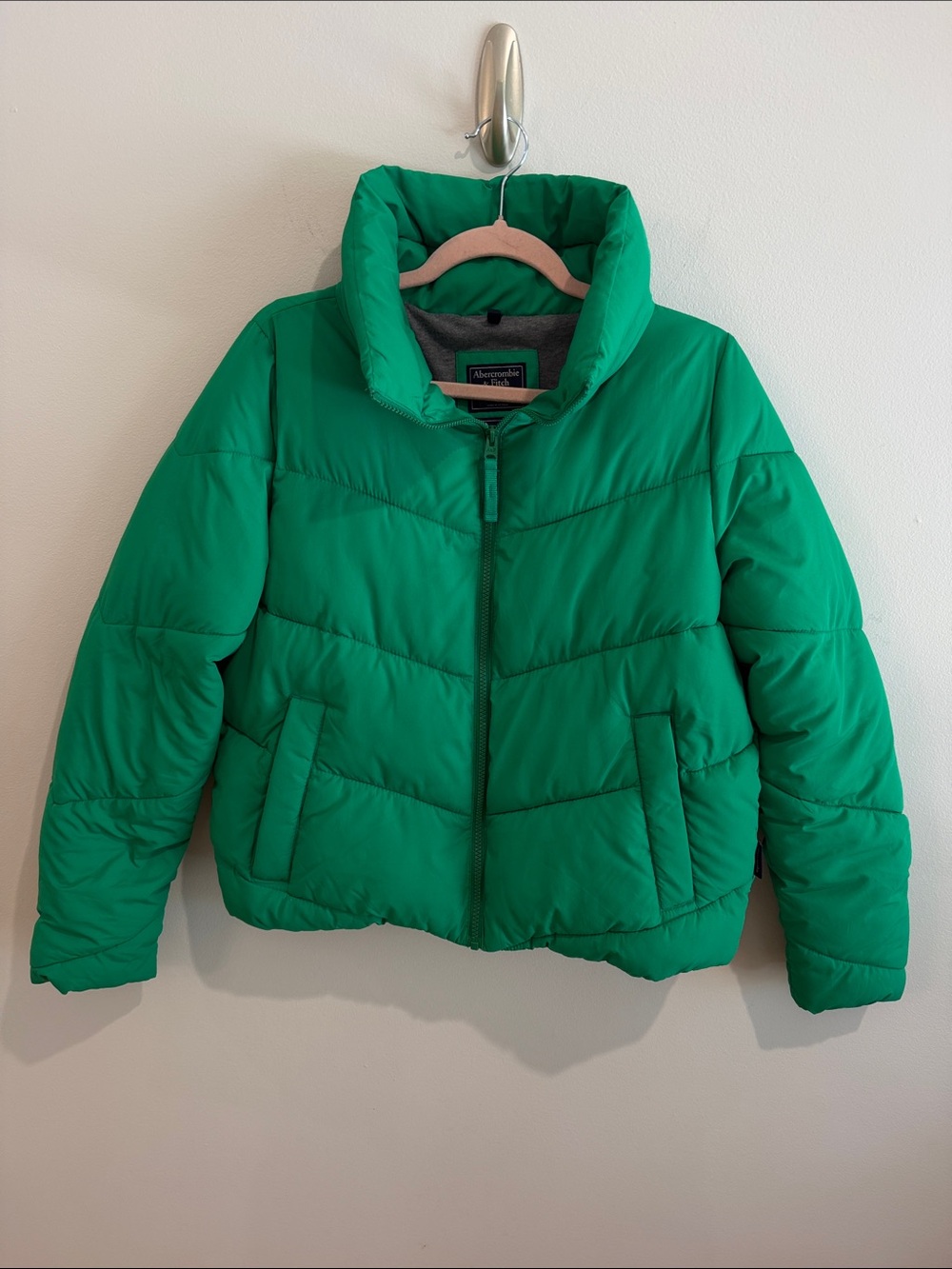 Abercrombie & Fitch Bright Emerald Puffer Jacket